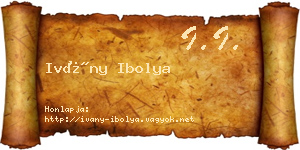 Ivány Ibolya névjegykártya