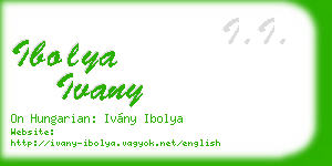 ibolya ivany business card